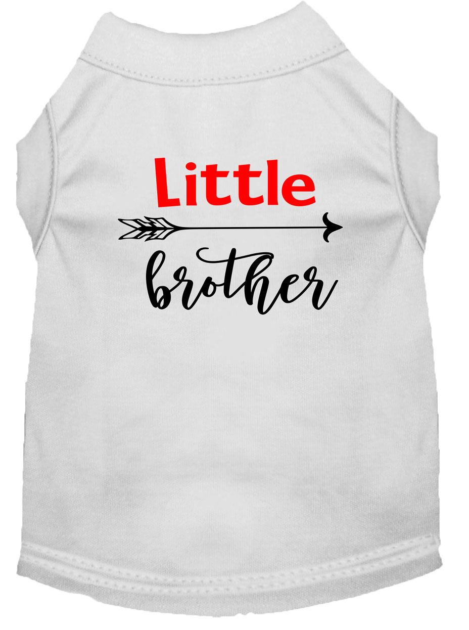 Little Brother Screen Print Dog Shirt White XXXL
